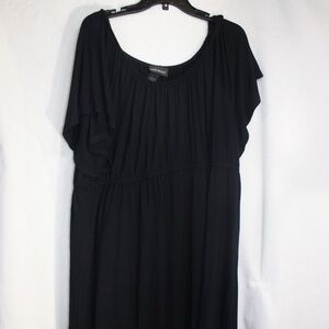 Lane Bryant Women's Dress Black 22/24 Midi T-shirt Stretch w/Hem Short Sleeve